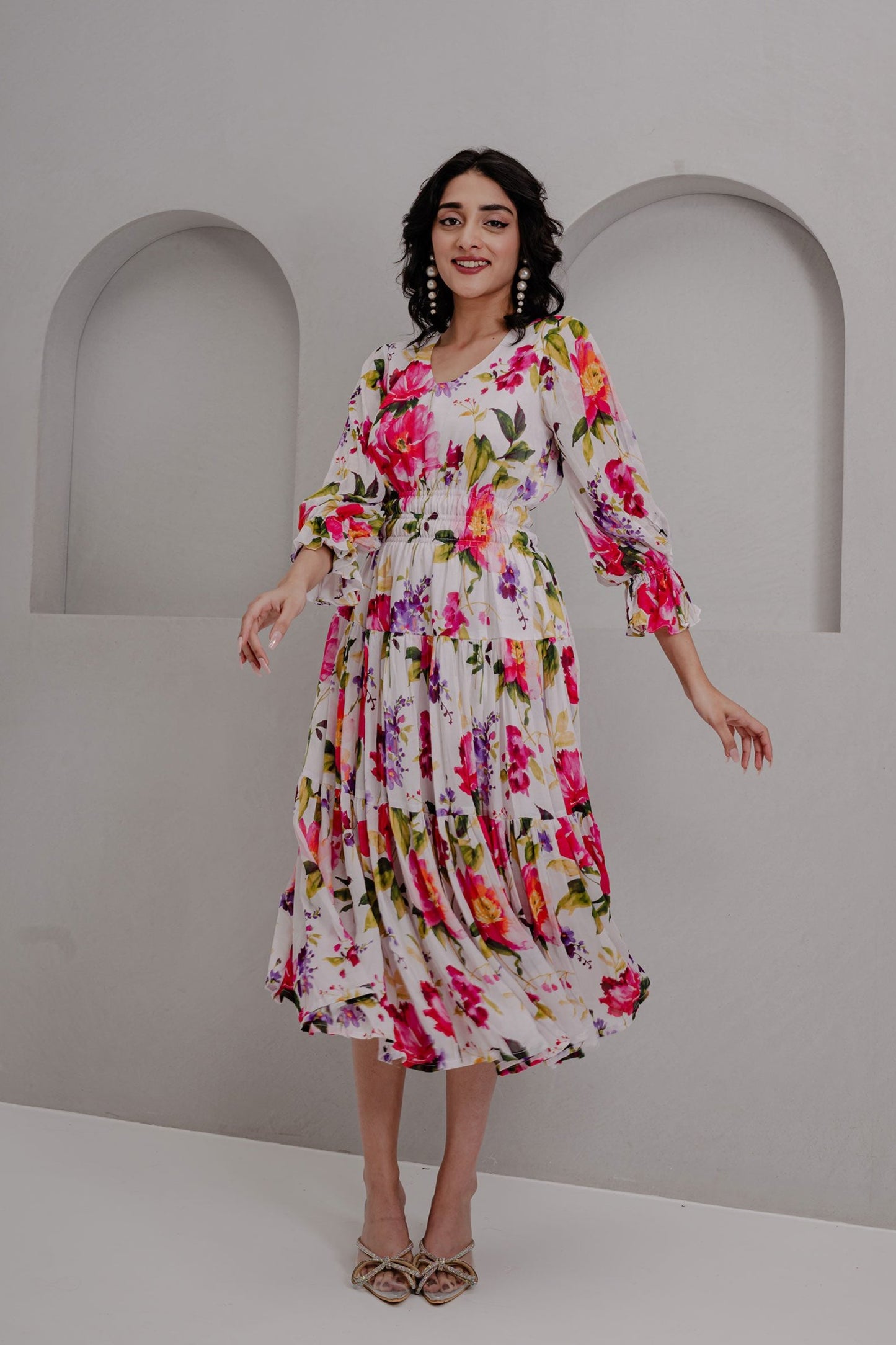 ROSETTE KAFTAN DRESS