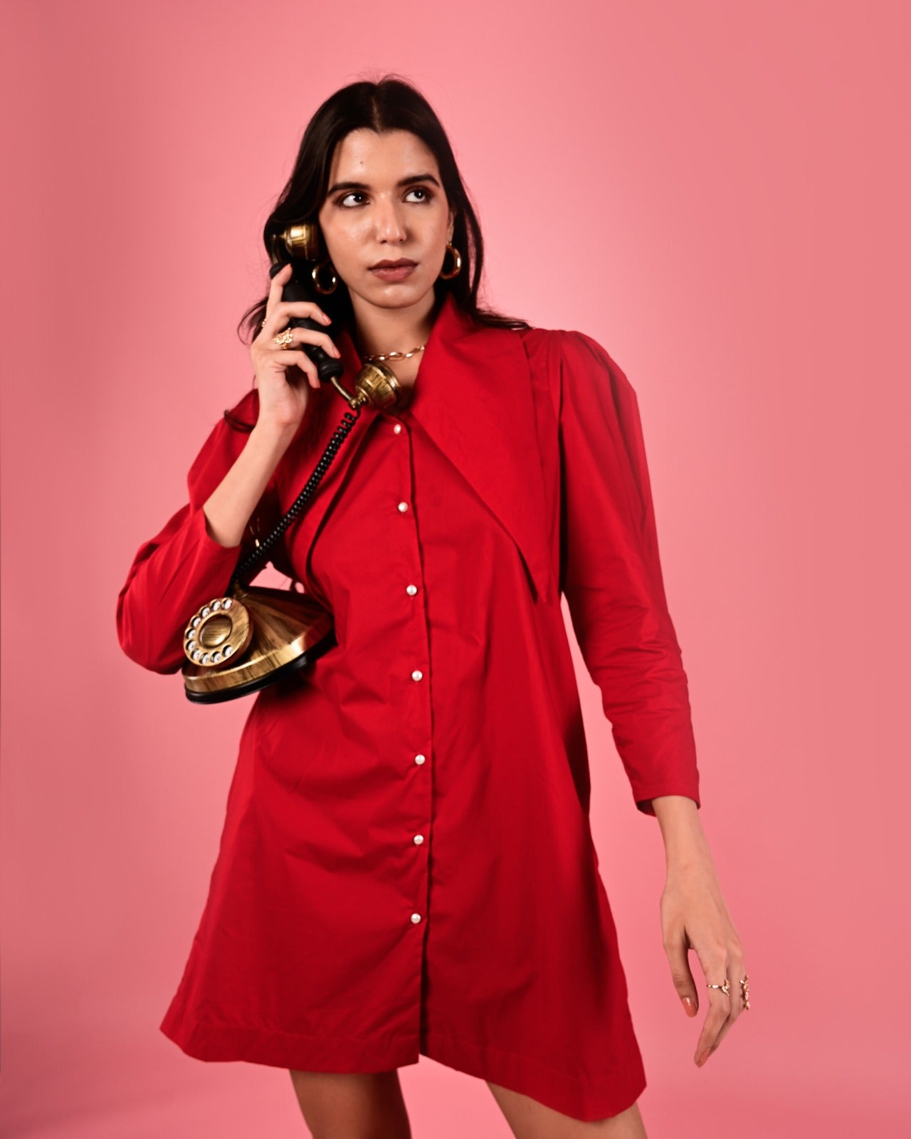 SCARLET LETTER SHIRT DRESS