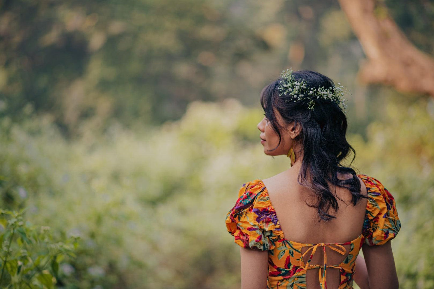 YELLOW TROPICALE DRESS