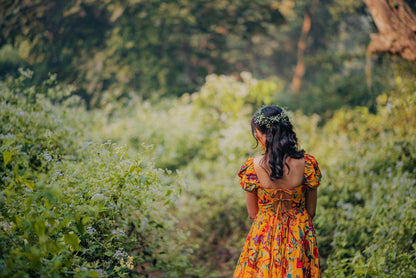 YELLOW TROPICALE DRESS